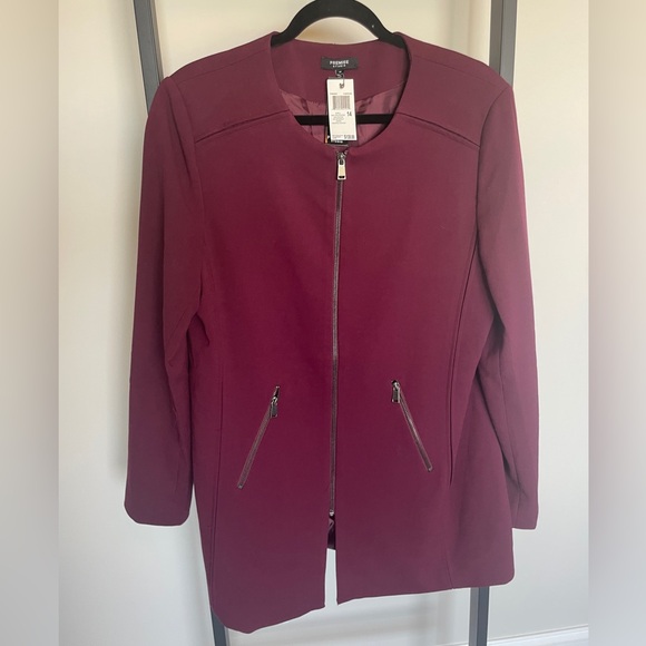 NWT Premise Studio Burgundy Women's Trench Coat - Picture 1 of 3